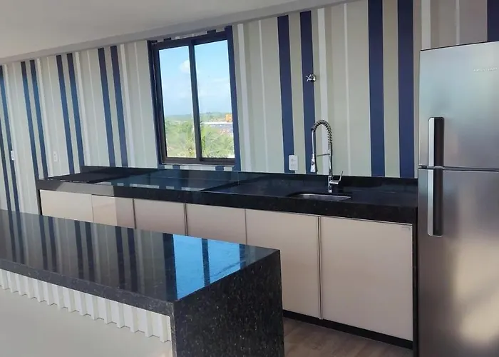 Flat com rooftop + piscina à 5 min do Cento | PP305 Pôrto das Galinhas